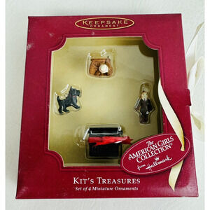 Hallmark Kit's Treasures American Girls Set of 4 Miniature Ornaments New